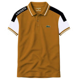 Mustard Lacoste Panel Polo T-Shirt!
